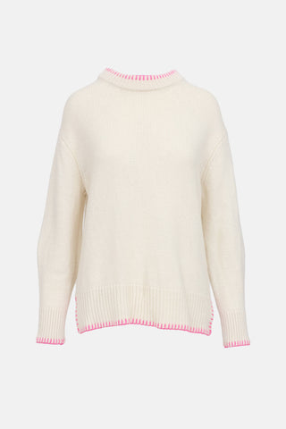 Lisa Yang Blanket Stitch Trim Knit Sweater
