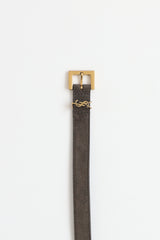 Saint Laurent Cassandre Slim Suede Belt