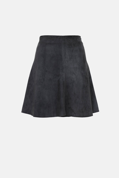 Brunello Cucinelli Grey Suede  Skirt