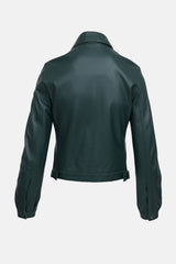 Akris Leather Button Jacket