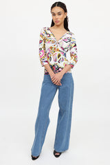 Emilio Pucci C. 2000's Patterned Twist Top