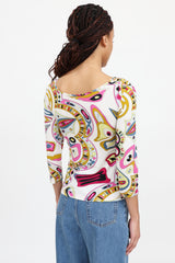 Emilio Pucci C. 2000's Patterned Twist Top