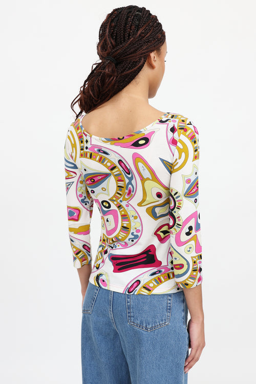 Emilio Pucci C. 2000's Patterned Twist Top