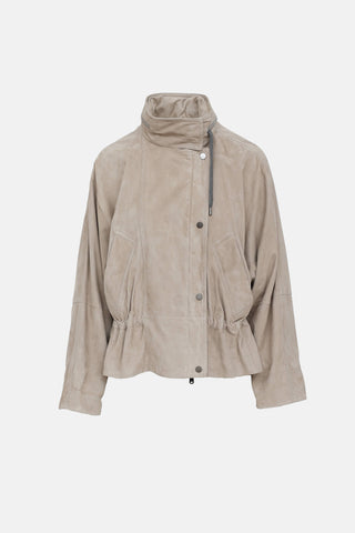 Brunello Cucinelli Suede Monili Jacket