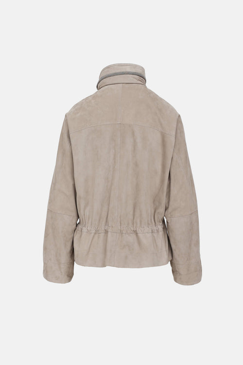 Brunello Cucinelli Suede Monili Jacket