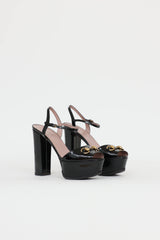 Gucci Patent Platform Claudia Hardware Pump