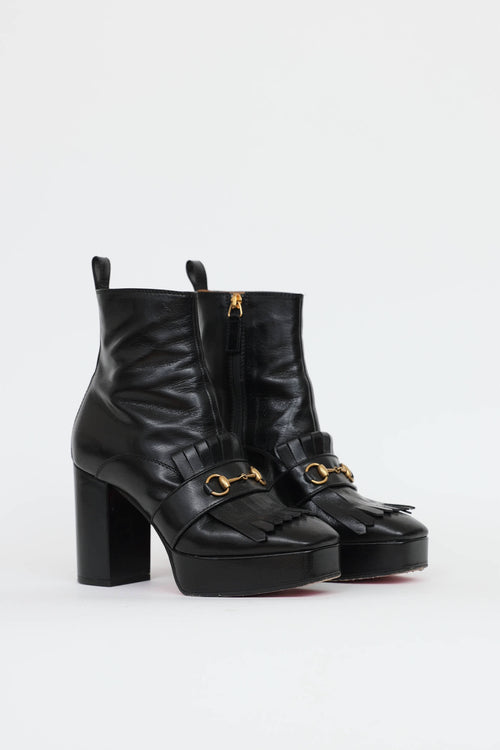 Gucci Hardware Ankle Platform Boots