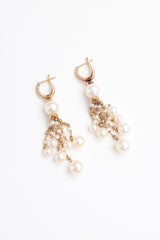 David Yurman 18K Pearl & Diamond Dangle Earrings