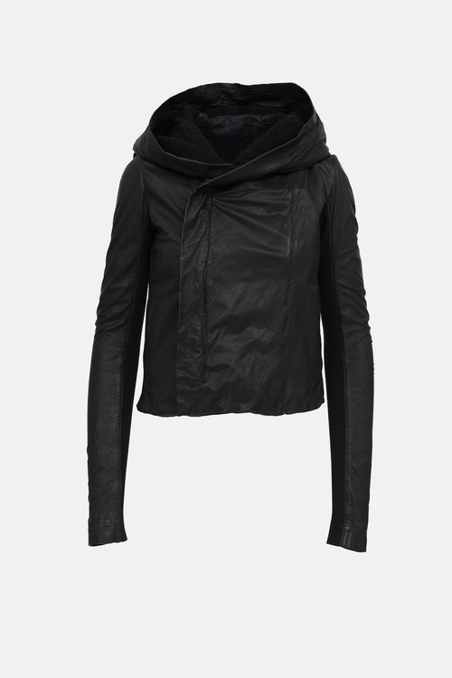 Rick Owens Asymmetrical Leather Jacket