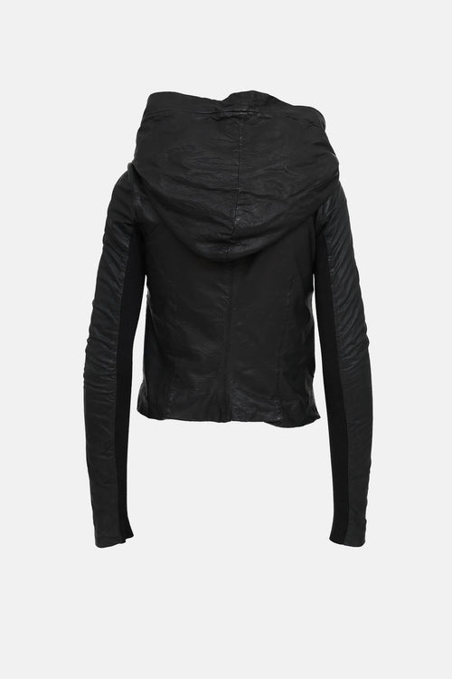Rick Owens Asymmetrical Leather Jacket