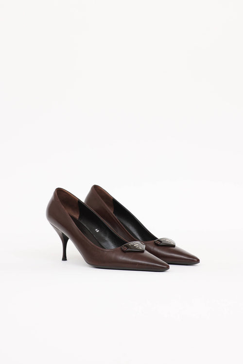 Prada Logo Plaque Pump