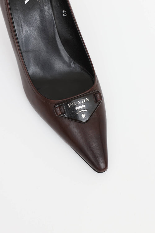 Prada Logo Plaque Pump