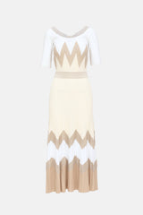 D.Exterior Knit Metallic  Dress