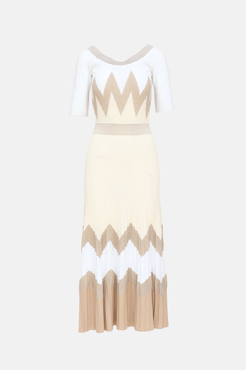 D.Exterior Knit Metallic Dress