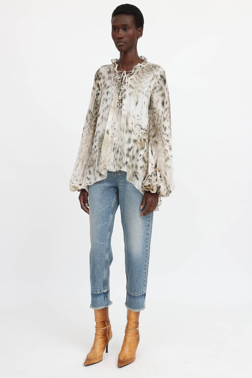 Blumarine Raw Hem Cropped Jeans