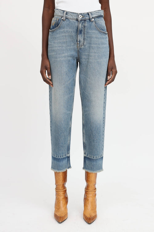 Blumarine Raw Hem Cropped Jeans