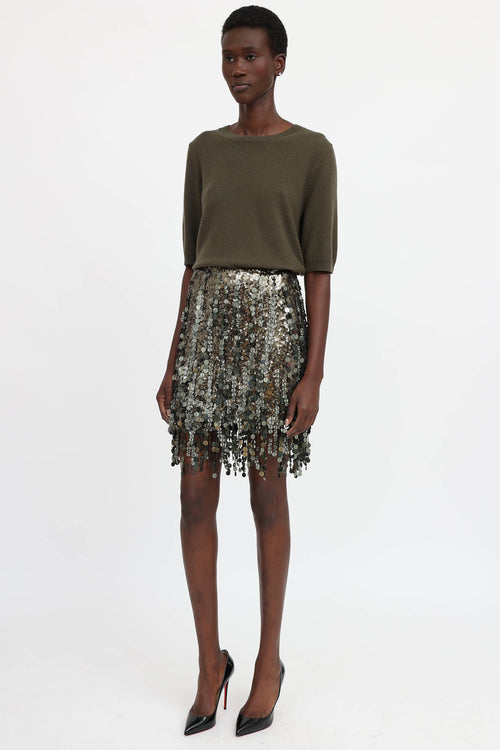 Blumarine Jewel Fringe Skirt