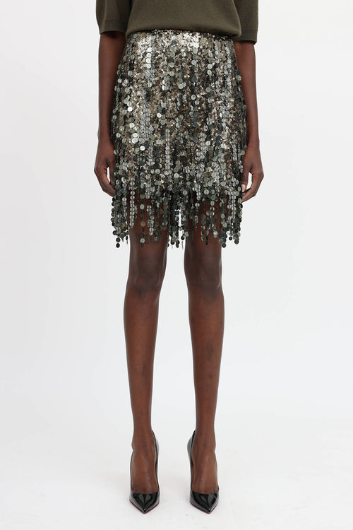 Blumarine Jewel Fringe Skirt