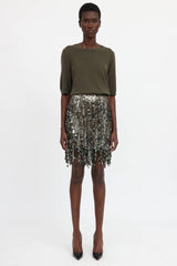 Blumarine Jewel Fringe Skirt