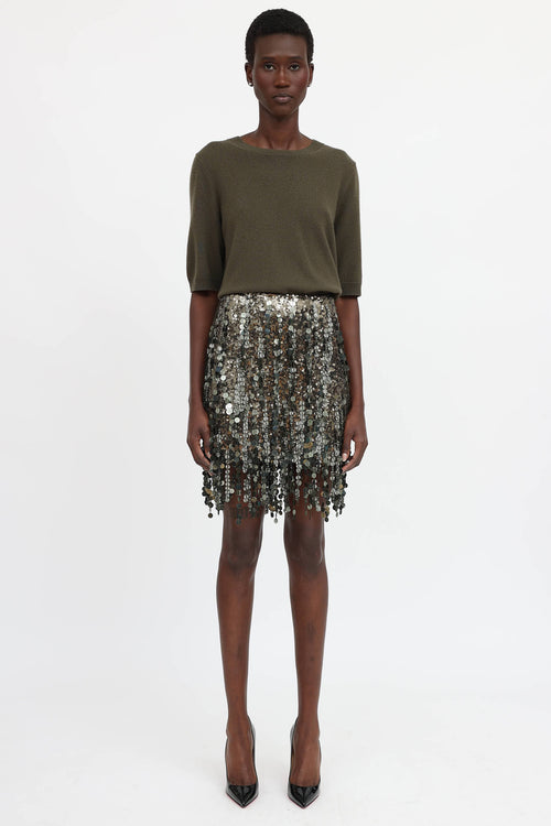 Blumarine Jewel Fringe Skirt