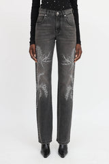 Blumarine Wildflower Embellished Jeans