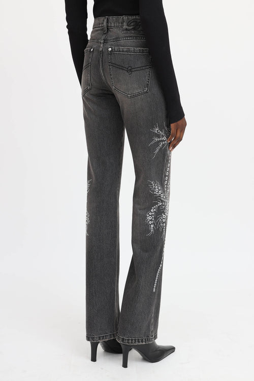 Blumarine Wildflower Embellished Jeans