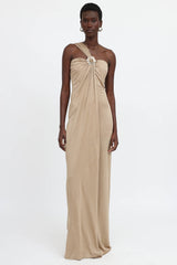 Blumarine Ruched Asymetric Gown