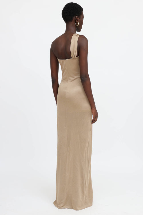 Blumarine Ruched Asymetric Gown