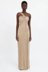 Blumarine Ruched Asymetric Gown