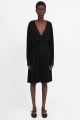 Françoise Paris Belted V-Neck Dress