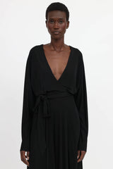 Françoise Paris Belted V-Neck Dress