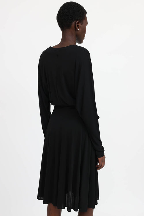 Françoise Paris Belted V-Neck Dress