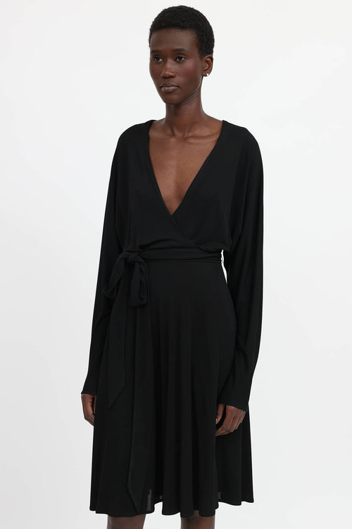 Françoise Paris Belted V-Neck Dress