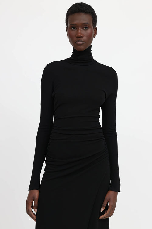 Blumarine Ruched Key Hole Dress