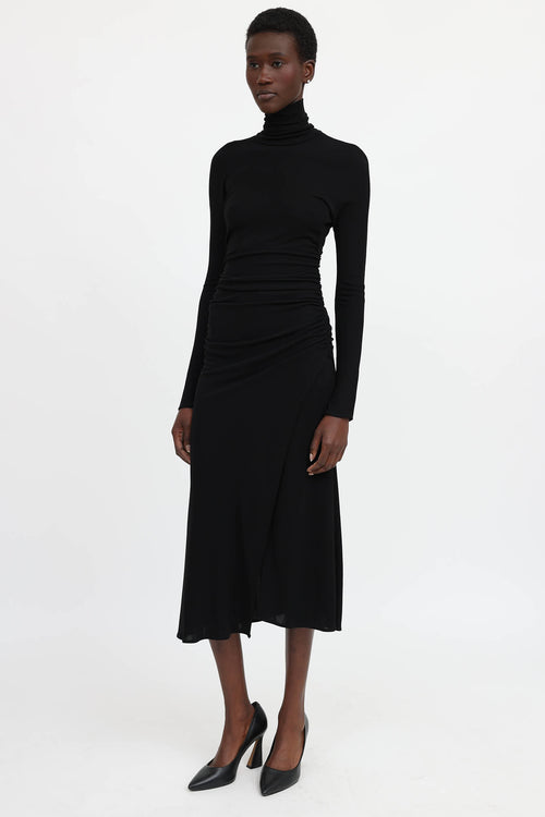 Blumarine Ruched Key Hole Dress
