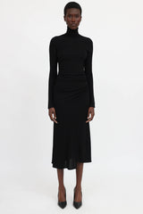 Blumarine Ruched Key Hole Dress