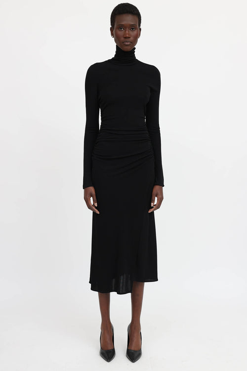 Blumarine Ruched Key Hole Dress