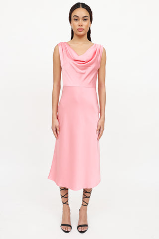 Blumarine Satin Cowl  Dress