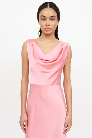 Blumarine Satin Cowl  Dress
