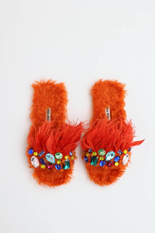 Miu Miu Resort 2017 Shearling Slides