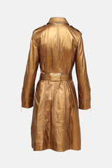 Gizia Metallic Leather Trench Coat