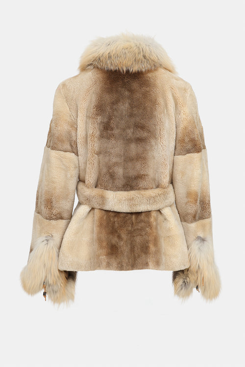 VSP Archive Shearling Fur Belted Jacket