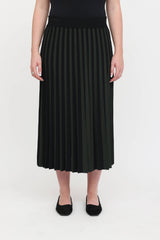 Akris Pleated Striped Midi Skirt