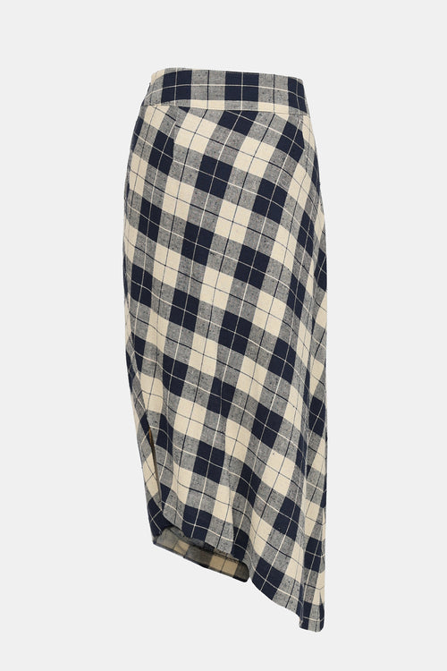 Smythe Plaid Asymmetrical  Skirt
