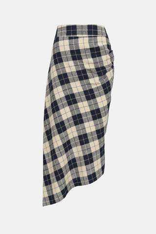Smythe Plaid Asymmetrical  Skirt