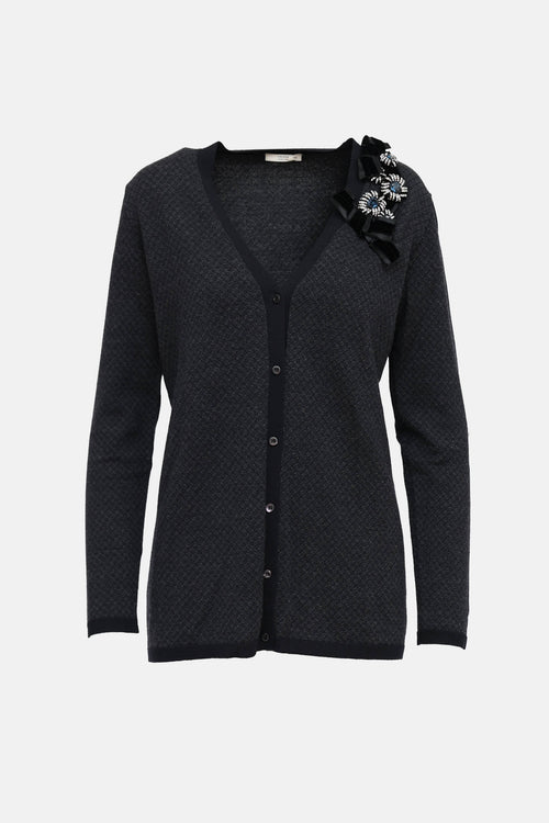 Prada Crystal Embellished Cardigan
