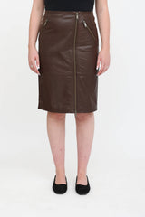 Max Mara Weekend Leather Midi Skirt
