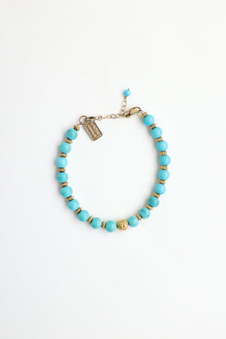 Fine Jewelry 14K Yellow Gold & Turquoise Bead Bracelet