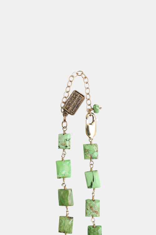 Fine Jewelry 18K Yellow Gold Amulet & Turquoise Bead Necklace