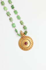 Fine Jewelry 18K Yellow Gold Amulet & Turquoise Bead Necklace